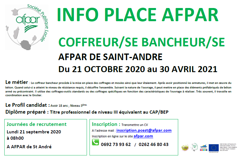 formation de COFFREUR/SE BANCHEUR/SE proposée par l’Afpar de Saint-André